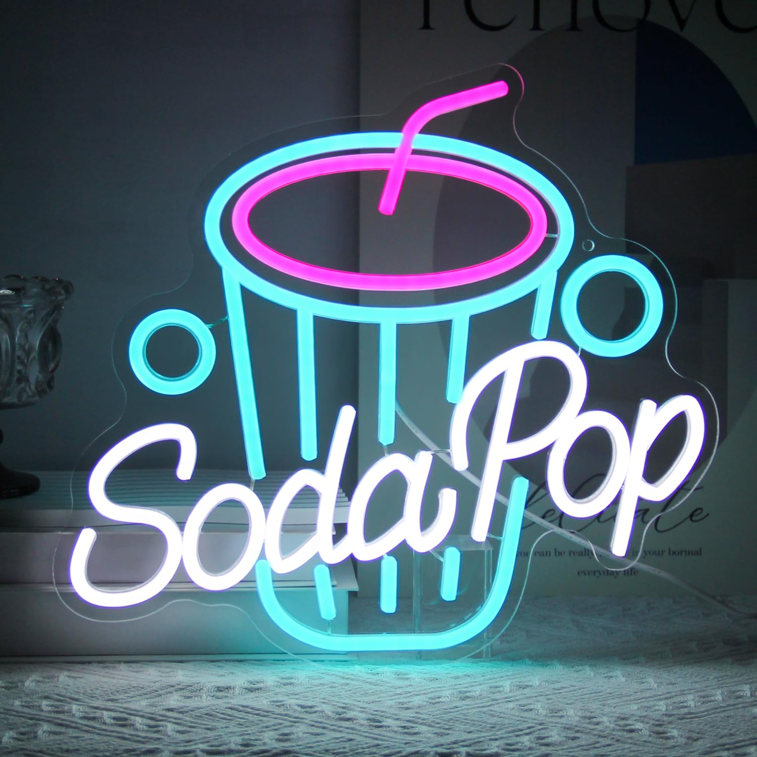

Soda Pop Neon Sign Drink Neon Lights for Wall Business Neon Light Sign for Food Drink Restaurant Dessert Shop Bar Kitchen Decor