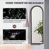 Floor Mirror, Full-Length Arched, Stone-Effect Frame, 53 x 163 cm, Brown