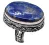 Sodalite Natural Gemstone Antique Silver Plated Ring US Size-6.75 A 480