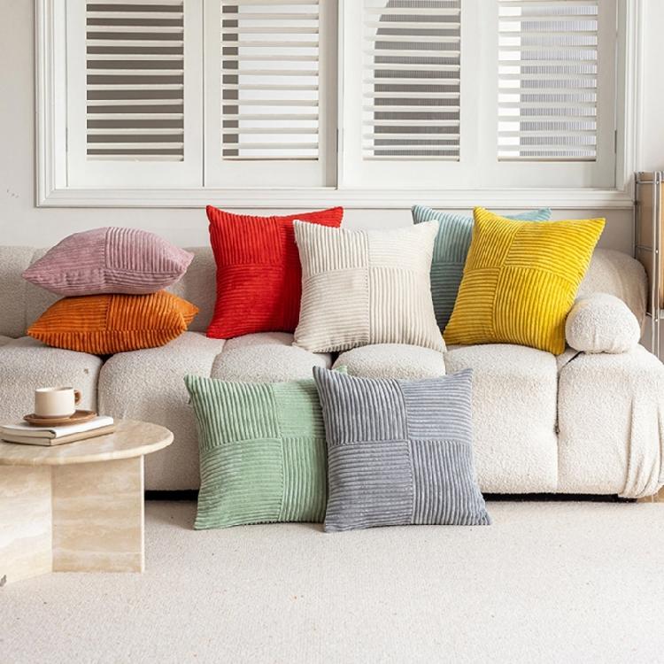 Corduroy Throw Pillowcase Soft Striped Removable Throw Pillow Cover for Easy Care Living Space