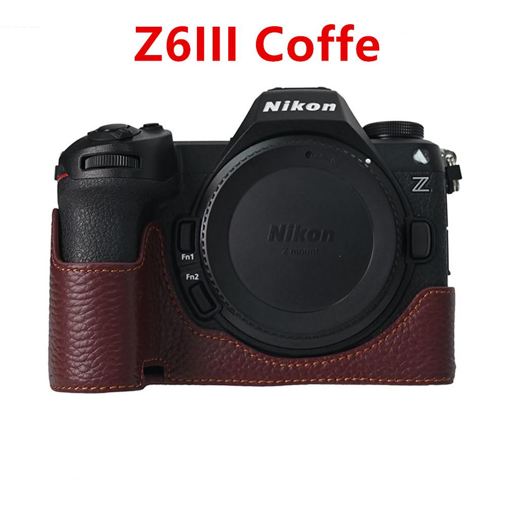 Echte Leder Halbe Kameratasche für Nikon Z6III Z6II Z7II Z5 Z50II ZF Zf Akkufach Kamera Körperabdeckung