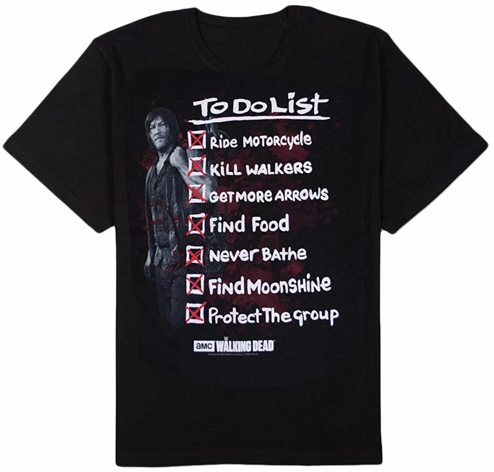 The Walking Dead Daryl Dixon s to-Do List Adult T-Shirt - AMC TV Rick Grimes Tee L