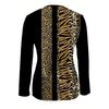 Comfortable trend casual elegant style painting leopard print element printing pattern women's clothing garden collar zipper long sleeve