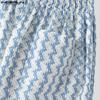 INCERUN Men Elastic Waist Striped Print Casual Holiday Long Straight Pants Trousers