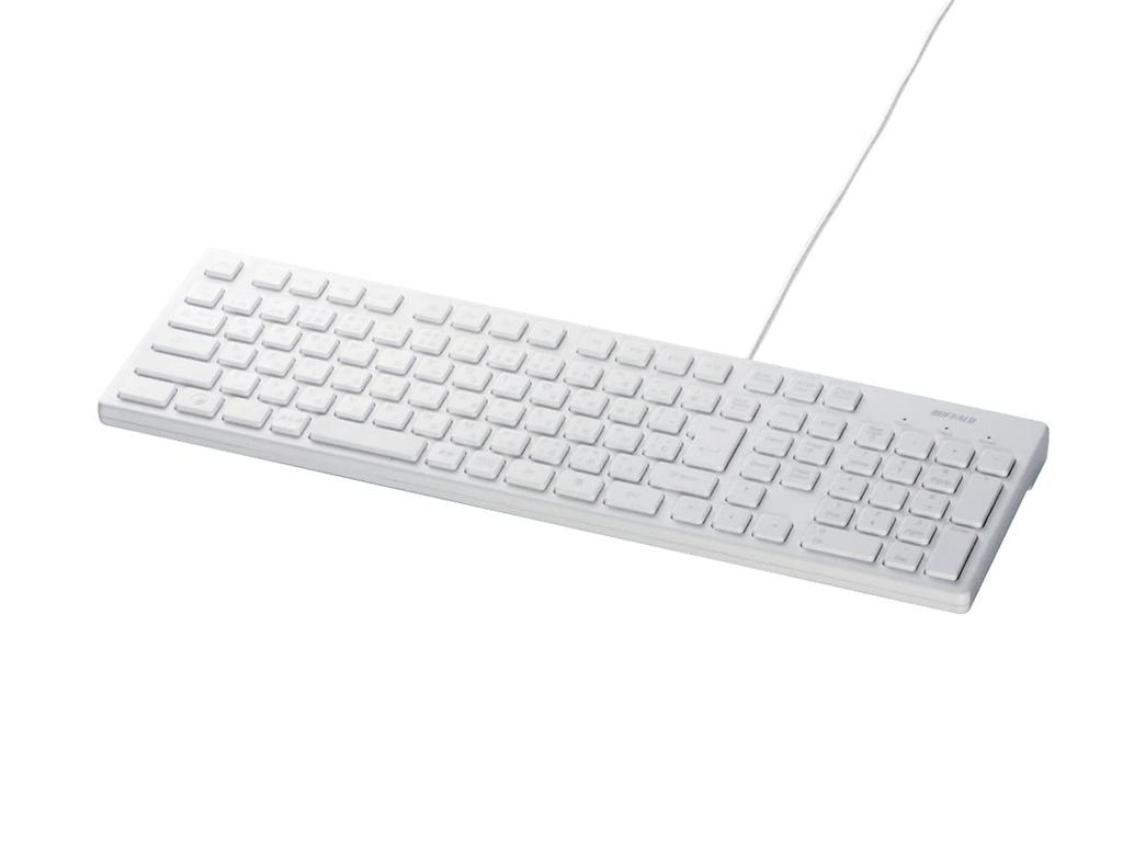 Buffalo USB Wired Stylish Keyboard, White, BSKBU15WH
