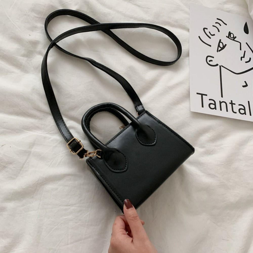 PU Leather Small Square Bag Minimalist Flap Shoulder Purse Women's Crossbody Bag  Literary Crowds
