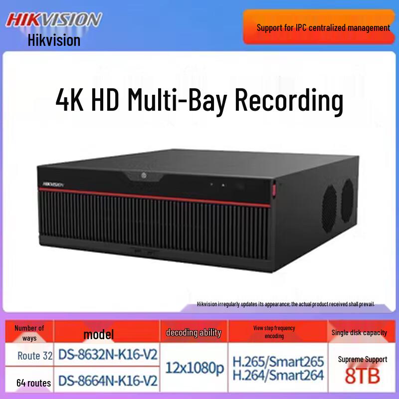 

Hikvision DS-8664N-K16-V2 64-Channel 16-Bay NVR