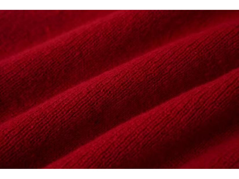 Burgundy European & American Style Winter 2024 Women's Sweater & Midi Skirt Set