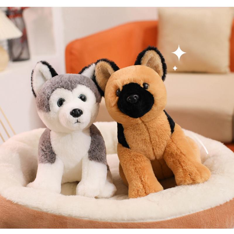 30cm Lovely Realistic Husky Beagle Bernese Mountain Dog Plush Toys Kawaii Imitation Fluffy Dog Stuffed Dolls Companion Toys