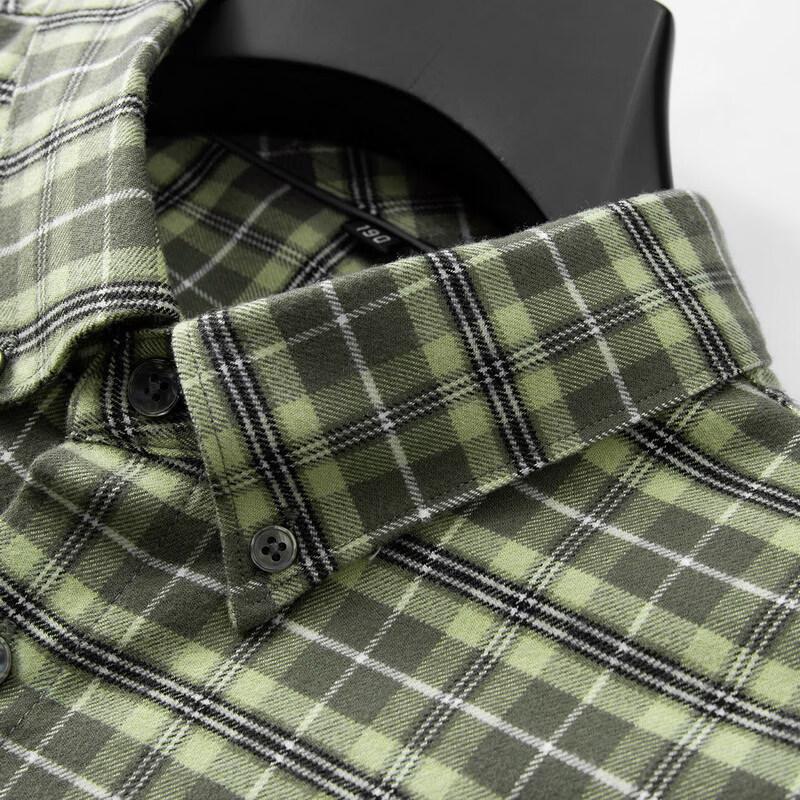 Men's Plus Size Brushed Plaid Long Sleeve Casual Shirt