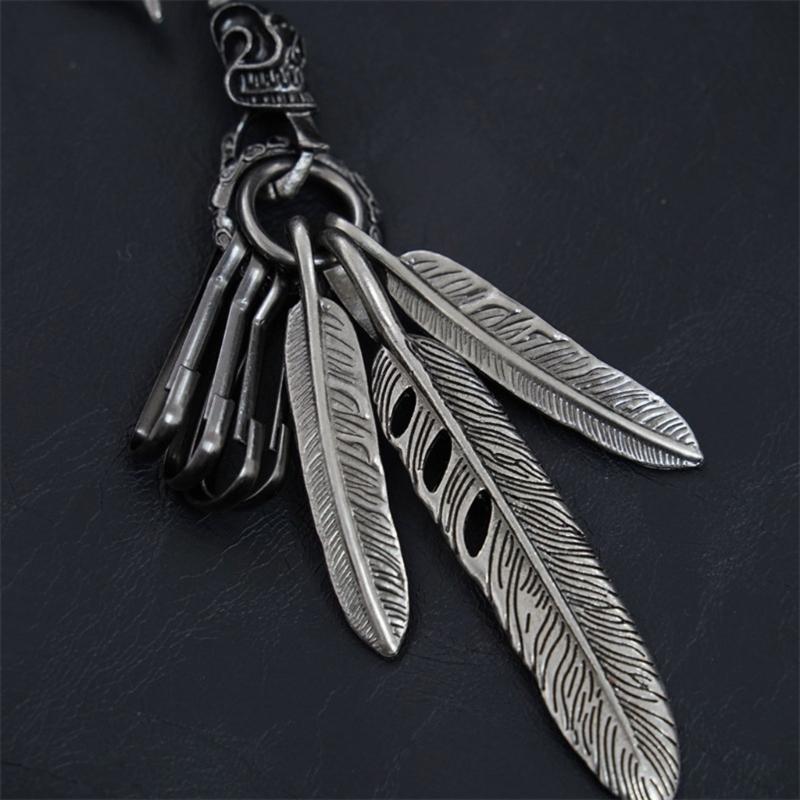 Vintage Stile Ästhetischer Feder Schlüsselanhänger Anhänger Mit Türkis Kreative Designs für Modebegeisterte Täglichen Gebrauch