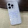 The new IMD white background is suitable for Apple 16ProMax mobile phone case iPhone17/14Pro blue bow 15/13.