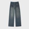 Cement Gray High Waist Wide Leg Jeans for Pear-Shaped Women