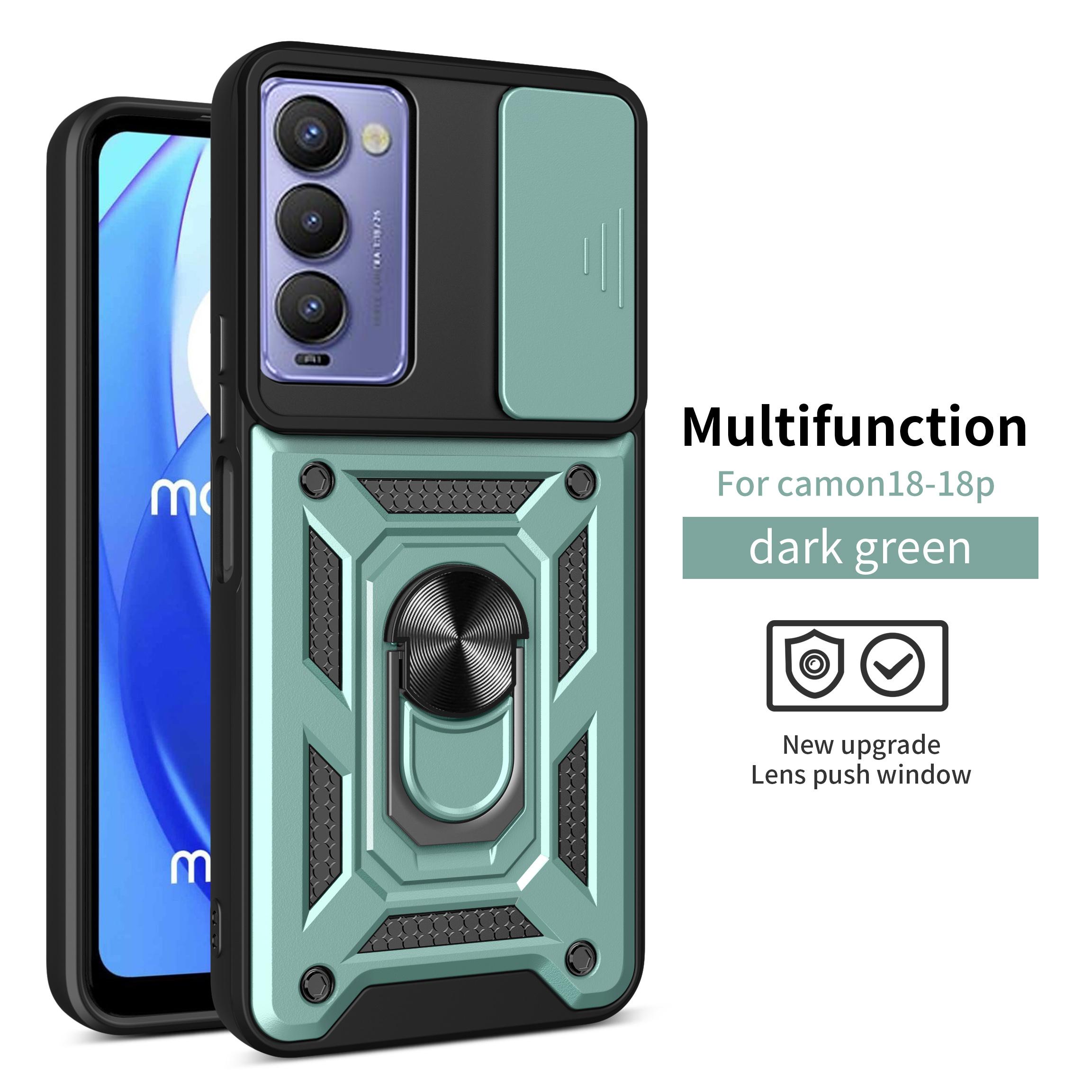 

For Tecno Camon 18P Case Tecno Camon 18 Cover Camon 18 18P Magnetic Ring Holder Armor Phone Case Slide Camera Protect Back Cover Tecno Camon 18 P
