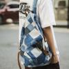 Denim Color Block Dámský batoh Pánské kostkované batohy Velkokapacitní taška přes rameno Studentská školní taška