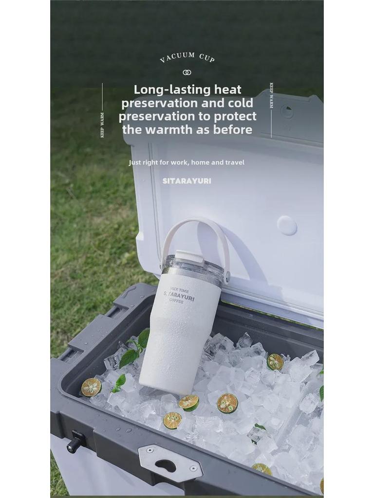 High-Quality Stainless Steel Thermos with Dual Straw - Perfect for Fitness Enthusiasts and Car Use