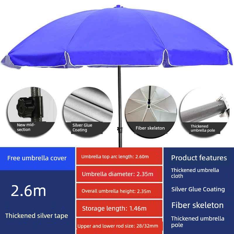 Outdoor Beach Parasol, Sun Umbrella, Large Commercial Umbrella for Shop Stalls, Waterproof and Sun-Protective Umbrella, Patio Umbrella, Canopy