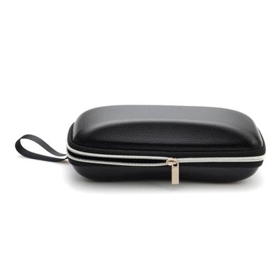 Tragbare Sonnenbrillenetui-Box mit Reißverschluss, Unisex, Vintage, schwarze Hartschale, Brillenschutz, Brillenzubehör