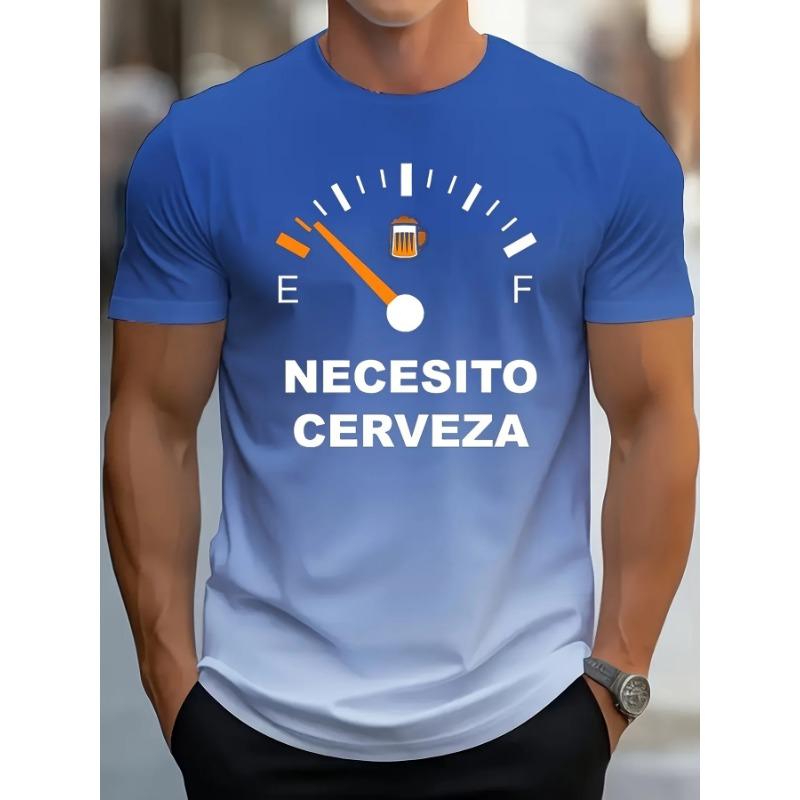Herren T-Shirts Farbverlauf Bierdruck Herren T-Shirts Luxus T-Shirt Sommer Kurzarm T-Shirt Rundhals Kleidung Mode Herren Kleidung