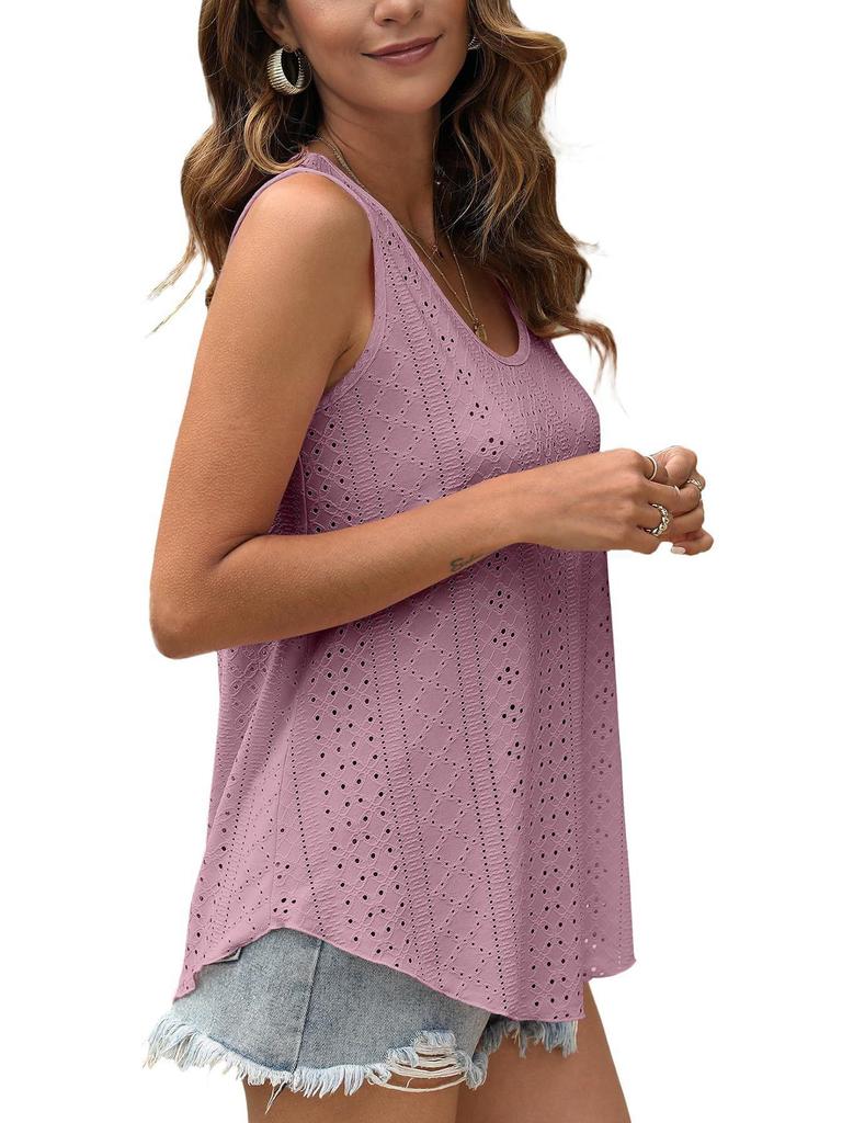 2025 Spring/Summer Sleeveless Round Neck Loose T-Shirt Tops