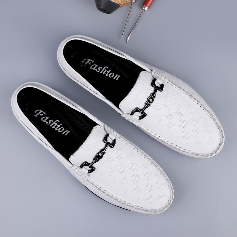Genuine Leather Mens Loafers Dual-Purpose Casual Shoes Moccasins Classic Slip On Flats Male Driving Footwear Half Drag Slippers