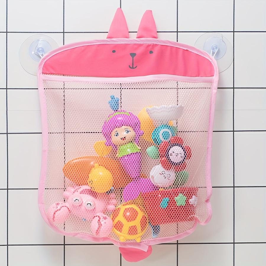 Cute Animal Baby Bath Toy Storage Net Bag Suction Cup Hanging Mesh Organizer for Bathroom Kids Shower Water Toys Container