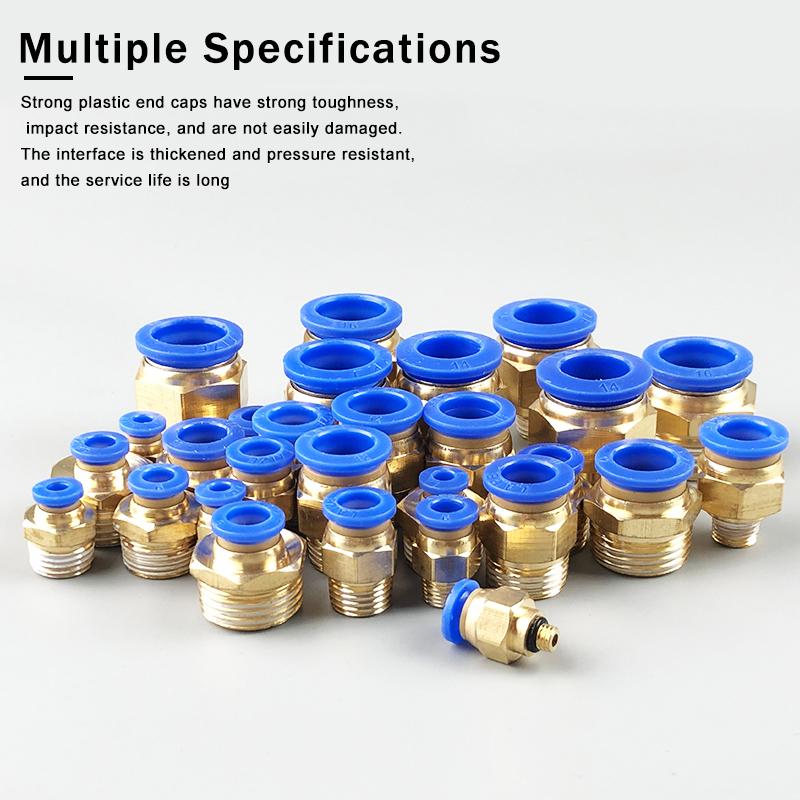 10/50/100pcs PC Pneumatic Fitting Quick Air Connectors M5 M6 M8 M10 M12 M14 M16 M20 Metric Male Thread Air Pipe Push In