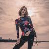 Women's Three-Piece Swimsuit: Long-Sleeve, Flat-Leg Design to Slim and Cover. Ideal for Small Busts, Perfect for Hot Springs.