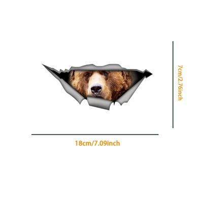 1PC 2D Flat Stickers Brown Bear Animal Car Stickers Luggage Refrigerator Wall Stickers Laptop Toilet Stickers