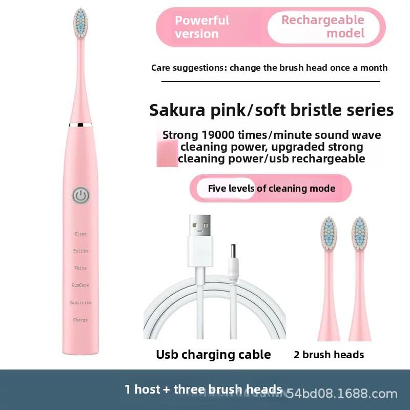 Soft-bristled Toothbrush, Tooth Flusher, Rechargeable, Fully Automatic, Universal Electric Toothbrush for Adults and Children, Ultrasonic.