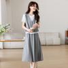 Fashion suit women's summer new loose casual skirt vest top fake two-piece set