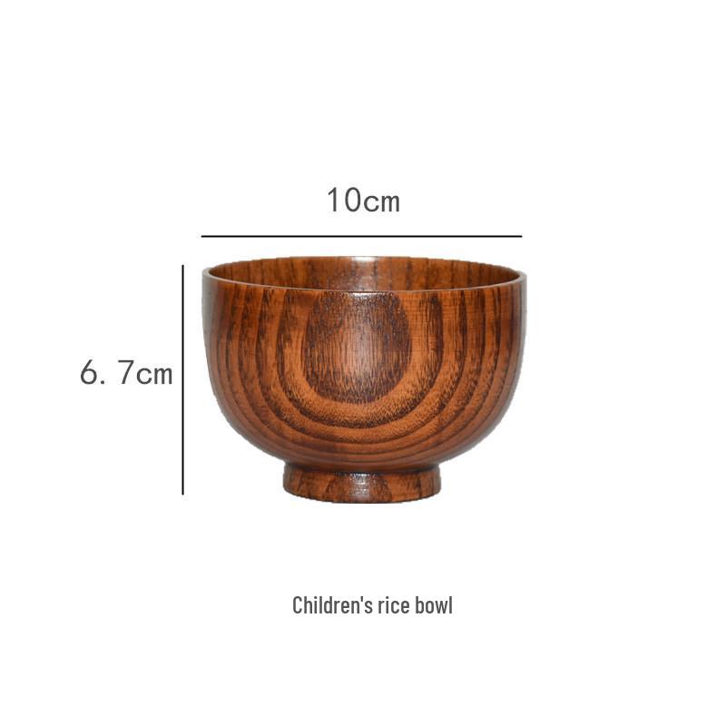 Jujube Wood Round Bowl for Eating and Soup