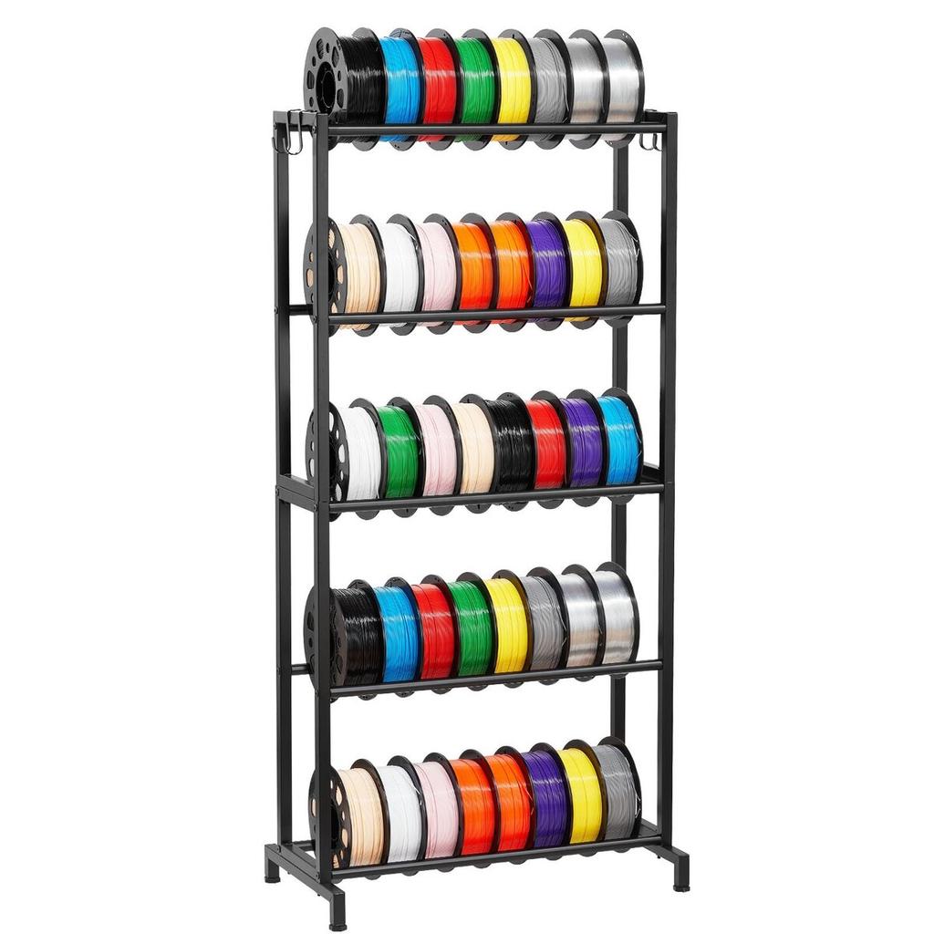 3D Printer Filament Storage Rack, 5 Tier Heavy Duty Storage Shelves for 3D Printing Filaments, Filament Spool Holders Racks for 3D Printing Studio,