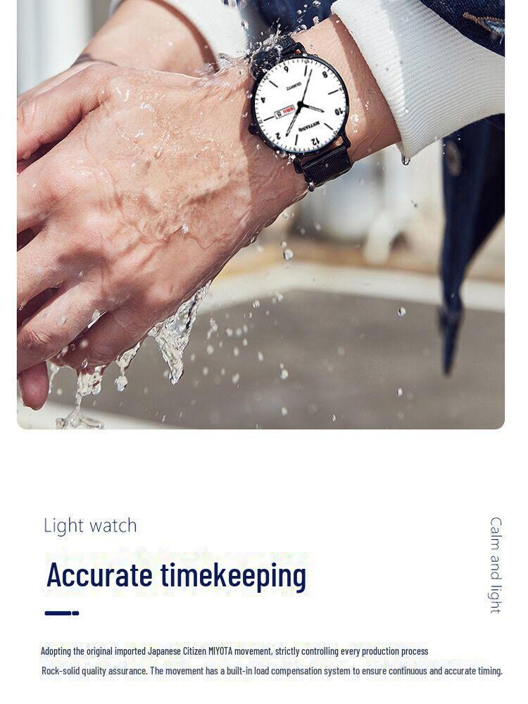 2024 Świecący Cichy Zegarek dla Uczniów Gimnazjum - Wszechstronny Styl Męski Wysokiej Wartości