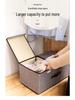 Foldable Cotton & Linen Large Storage Box with Double Lid for Miscellaneous Items and Underwear.