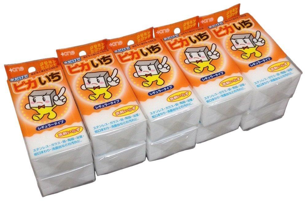 

Plus One Pikaichi Melamine for Kitchen Use Sponges, 10-Piece Set, Regular, White, белый