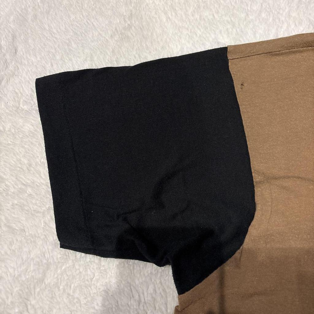 [USED] Rare and Rare 80s Brown-black Two-tone T-shirt Made In the USA, Single Stitched