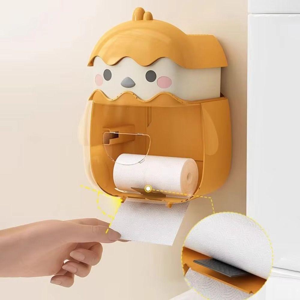 Chick Shape Wall Mounted Tissue Holder Waterproof Toilet Paper Container  Household
