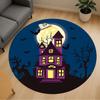 1pc Haunted House Moonlight Round Chair Mat Area Rug - Non-Slip, Floor Mat for Office, Bedroom, and Indoor Decor C1125087