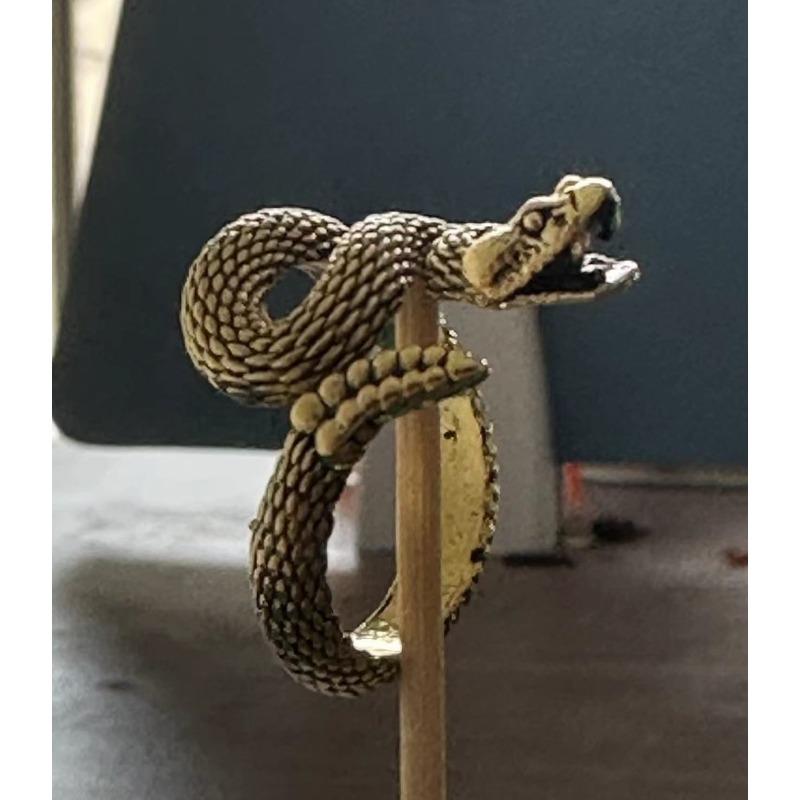 Niche personalized rattlesnake unisex ring, design sense animal alloy opening adjustable south snake element