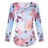 Premium Quality Chiffon Women Casual Floral Printed Buttons T-shirt Irregular Tops Blouse