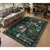 Frischer Botanischer Boho Teppich Natur-Themen Teppich für Wohnzimmer Dekoration Schlafzimmer Nachttisch Weicher Fußteppich Küche Freizeit Balkon Matte