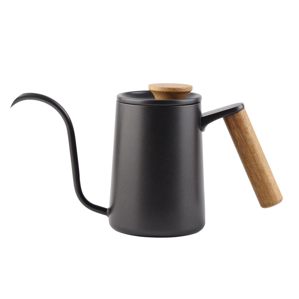 600 ml Mode Handtag i Rostfritt Stål Drip Kaffekanna Svanhals Pip Vattenkokare;Svart: