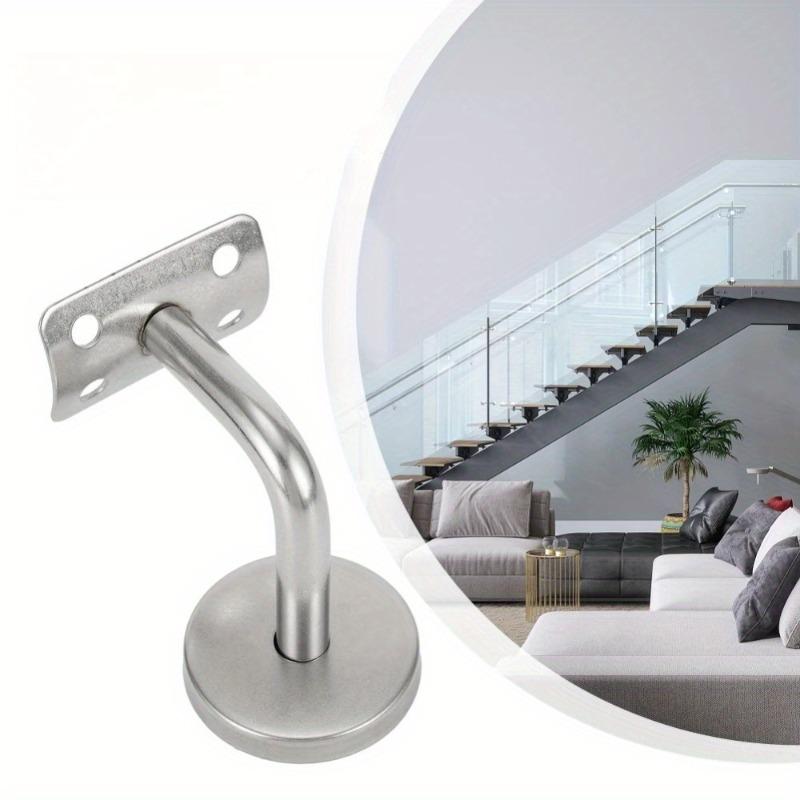 2Pcs Stair Handrail Brackets Stainless Steel Wall Support Hand Rail Silver Balustrade for Household Hotels Hardware Tools