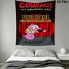 Custom Courage the Cowardly Dog Wall Hanging Printed Fabric Blanket Decorative Tapestries for Bedroom Living Room Home Decor