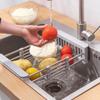 Drain Basket, Retractable Stainless Steel Sink Strainer Drain, Household Storage Rack