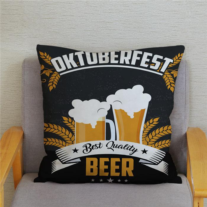 Vintage Beer Cushion Cover Peach Skin Pillowcase Fashion Home Decor Pillowcase Pillowcase