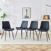 4-Piece Set Modern Dining Chairs In Black with PU Cover and Metal Frame - Wide Seats with Backrest, for Dining Room, Home Office and Living Areas