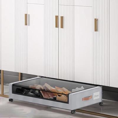 Contenedor de Almacenamiento Rodante para Debajo de la Cama con Ruedas Zapatos y Ropa de Cama