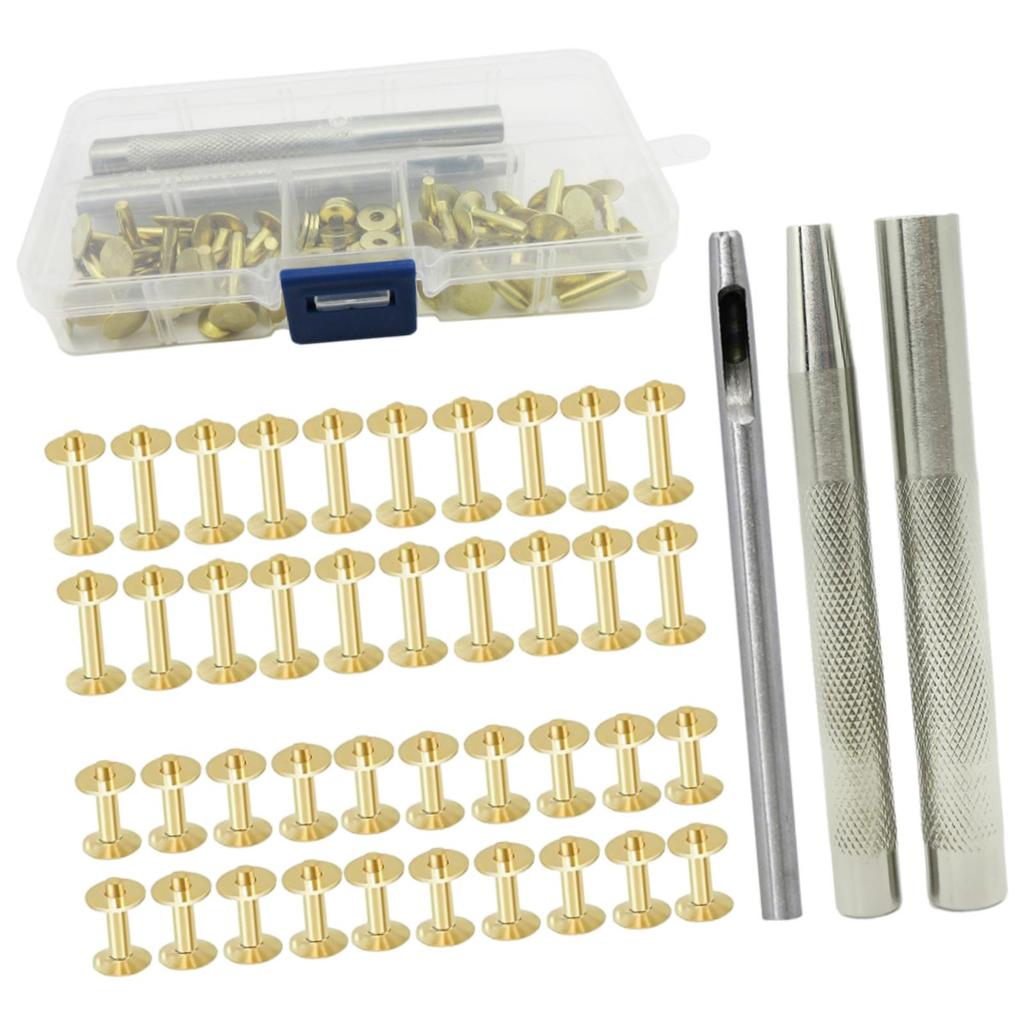 Leather Rivet Kit Leather Crafting Tool Riveting Repairing Decorating Rivet Copper Rivets for DIY Leathercraft